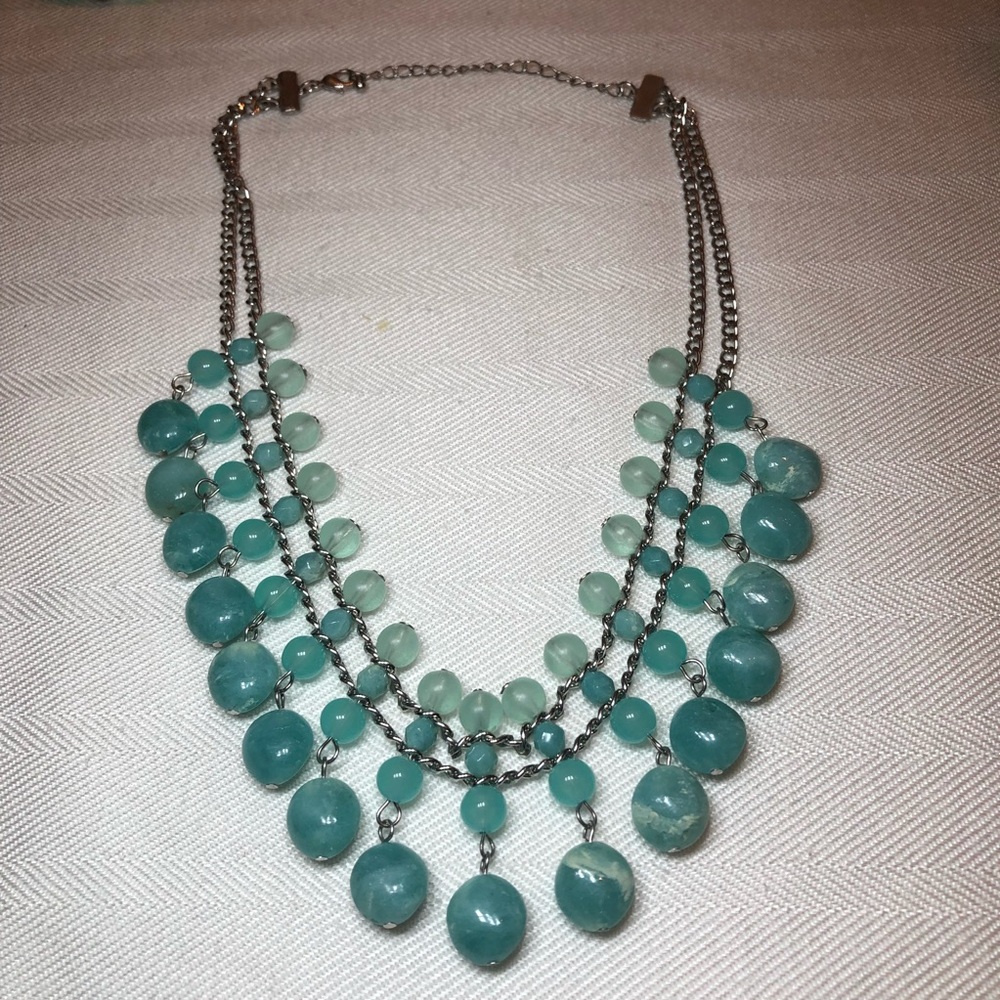 Aqua Beaded Necklace